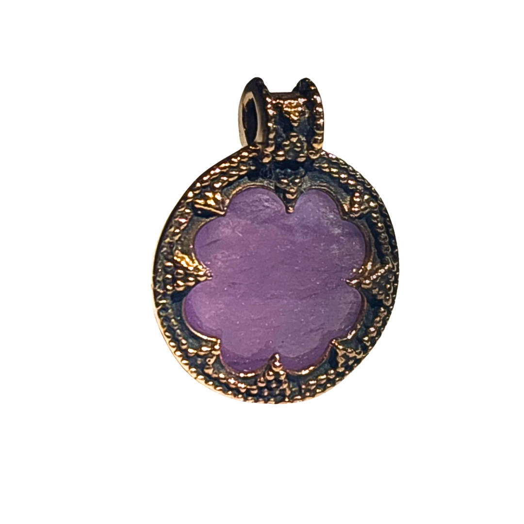 Crystal pendant with amethyst Pe-119 bronze