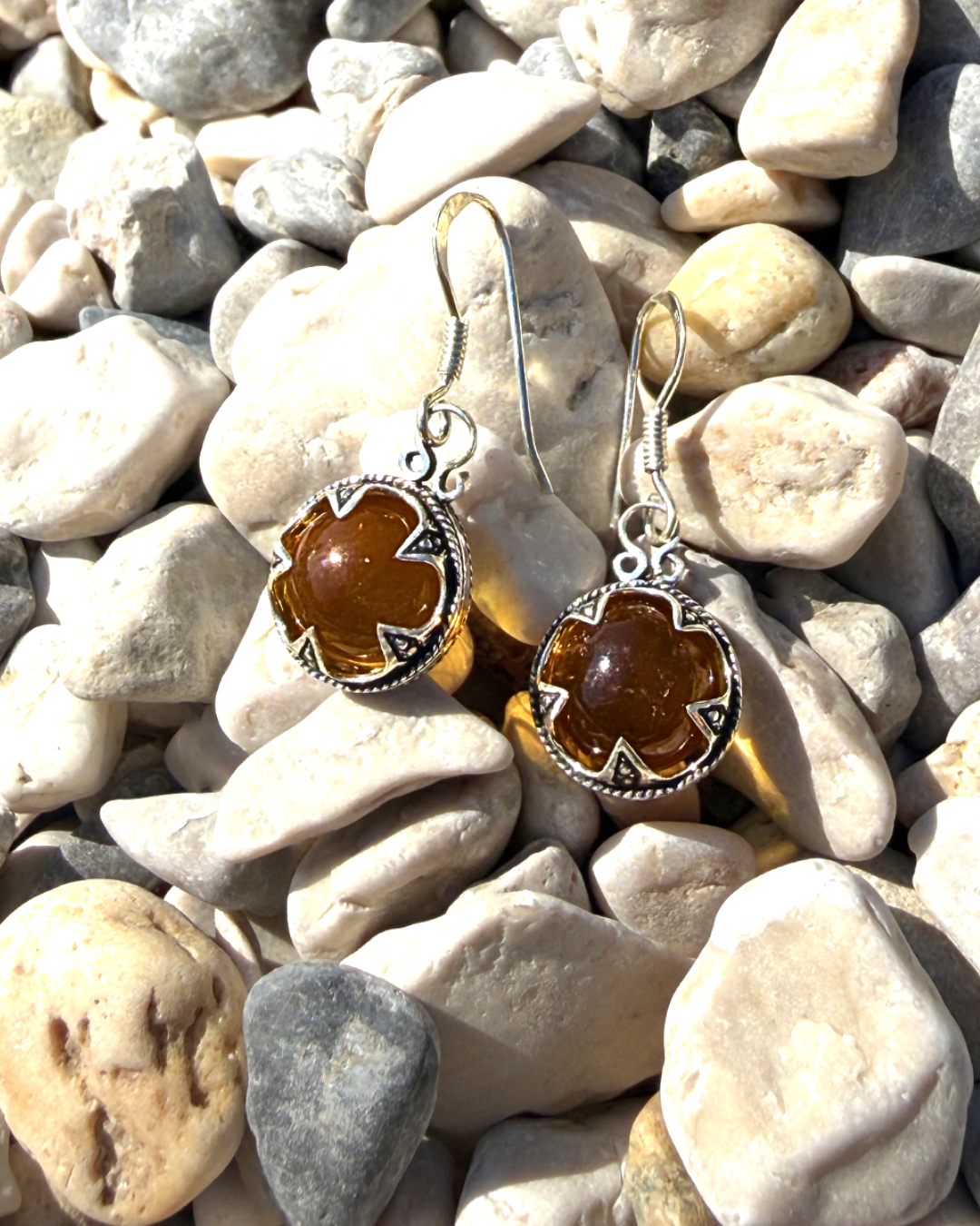 Earrings with amber silver - Image 2