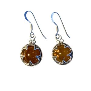 Earrings with amber silver